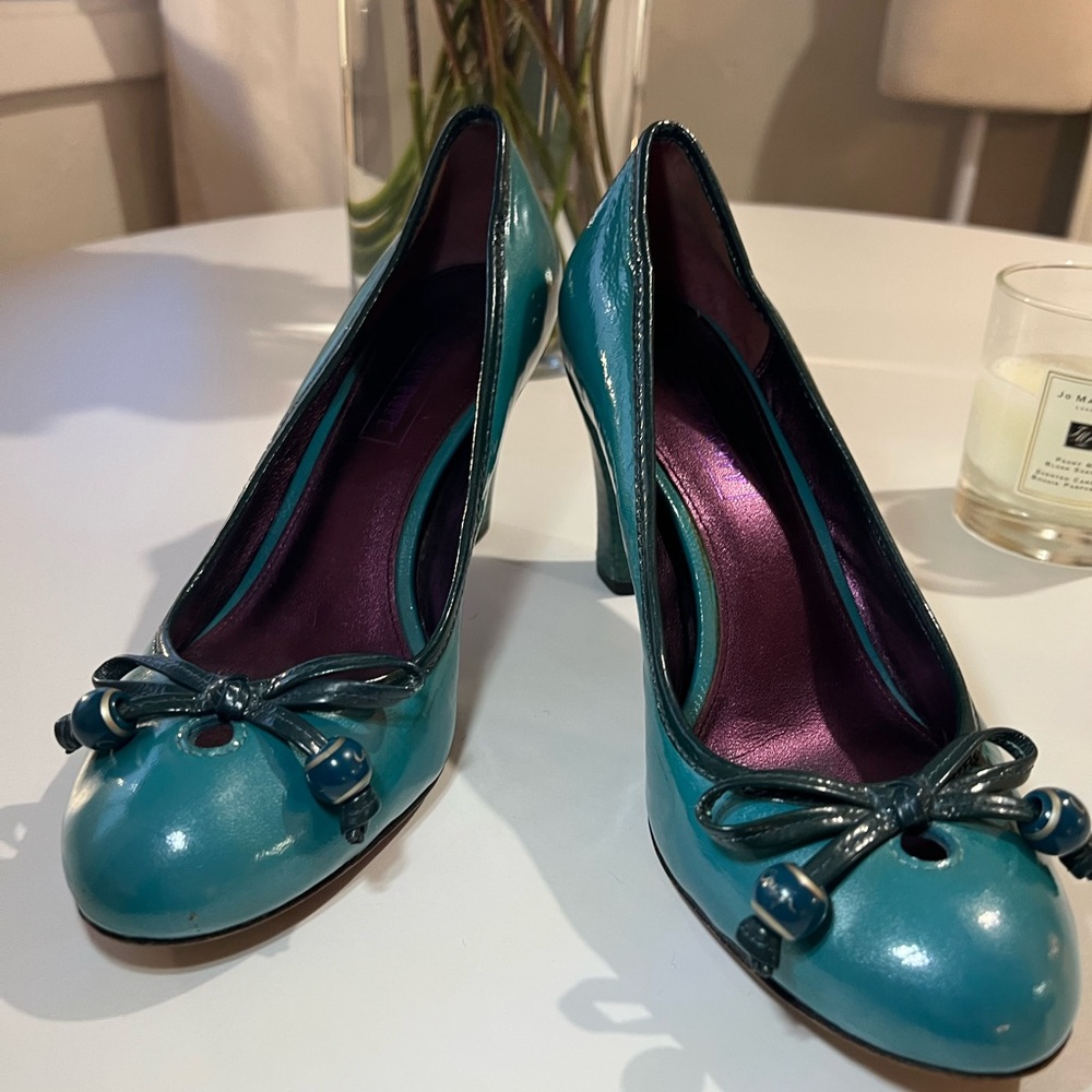 Coach poppy teal heels